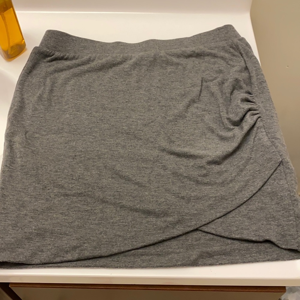 Grey Cinched on One Side Pencil Skirt
